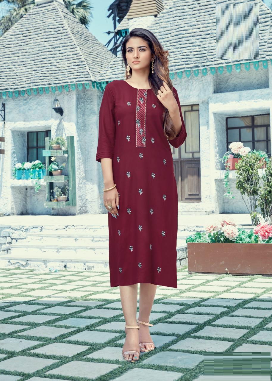 Krishriyaa Blush Ethnic Wear Viscose Rayon Designer Latest Kurti Collection